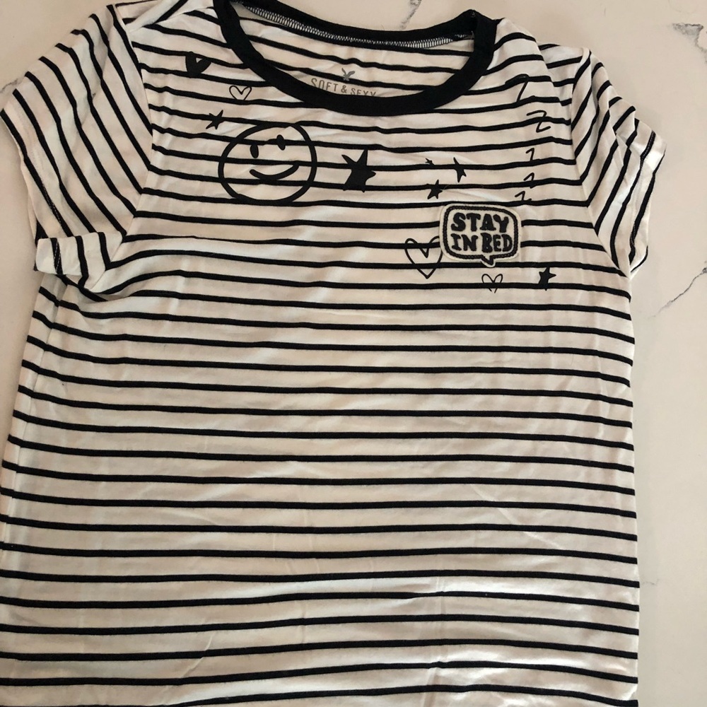 Striped Stay In Bed Shirt
